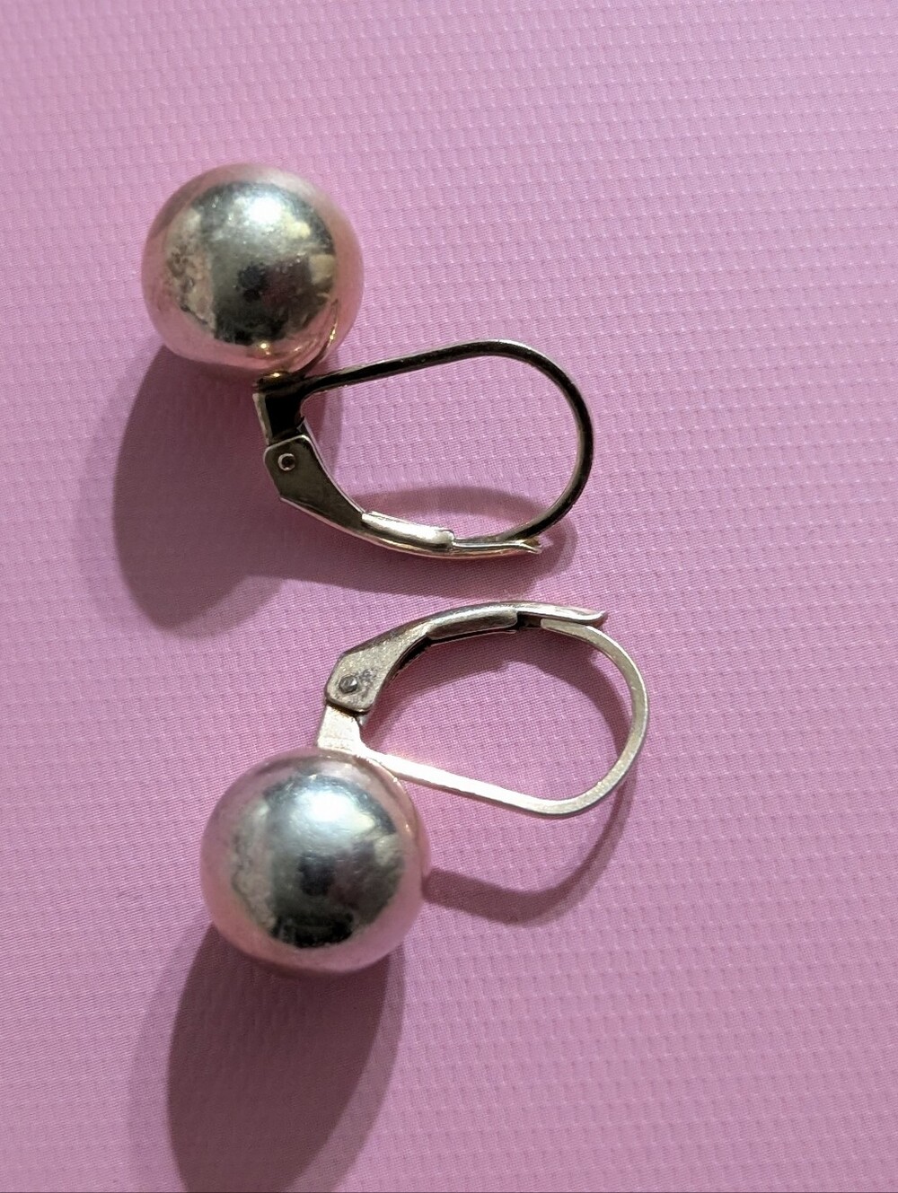 Silver Ball Drop Leverback Earrings - Women Jewelry 925